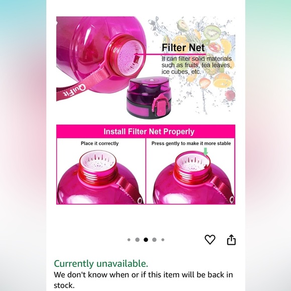 New buildlife pink purple gallon water bottle - Picture 5 of 10